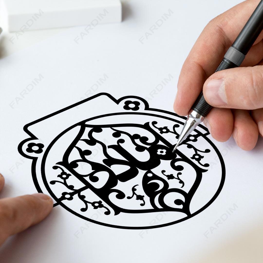 طرح وکتور تایپوگرافی و حروف نگاری خوشنویسی شده ( مادر ) کد A132401